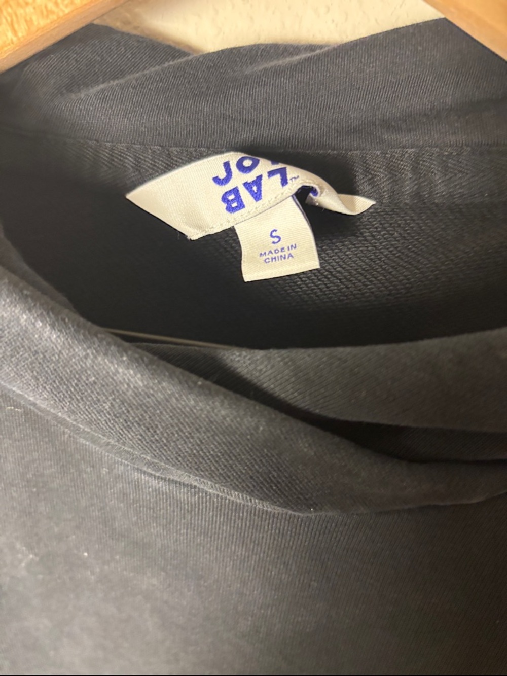 Joylab Black Terry Hoodie Sweatshirt - Picture 2 of 3